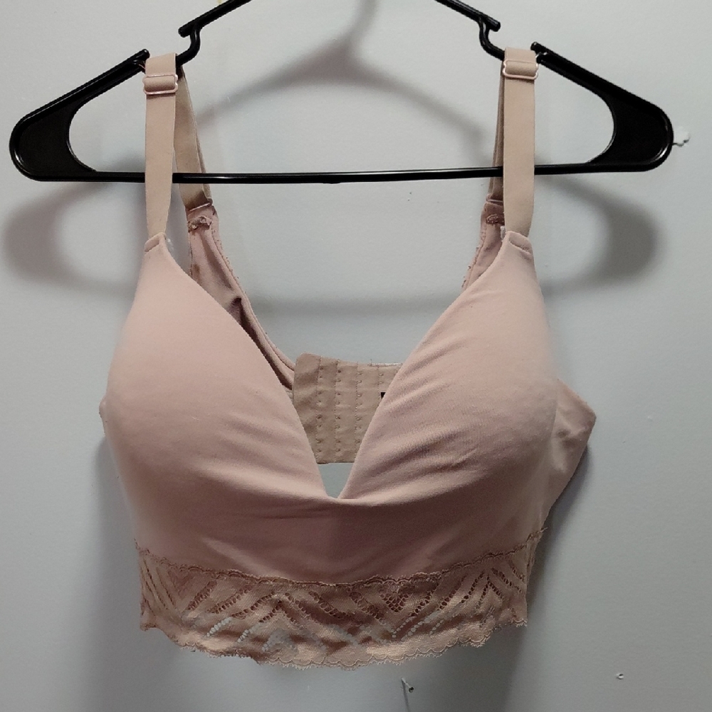 Paramour Blush Pink Lace Trim Bralette
